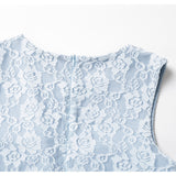 レースメッシュパネル通気性ドレス