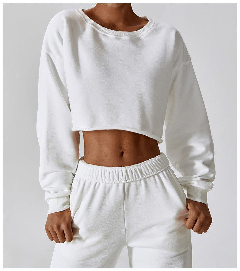 Cashmere Plush Waffle Cropped Long Sleeve