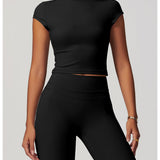 カットアウトバックヨガTシャツ