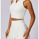 ノースリーブクロップドポロ