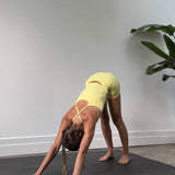 Pantaloncini da yoga a vita alta