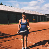 エコリサイクルメッシュレイヤード速乾テニスドレス